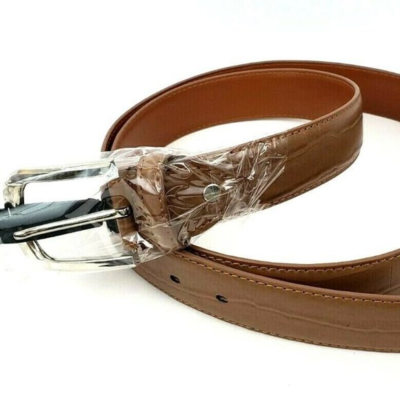 Other - Men's Leather 1.25" Non Reversible Belt Brown Croc